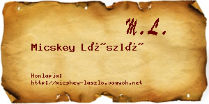 Micskey László névjegykártya